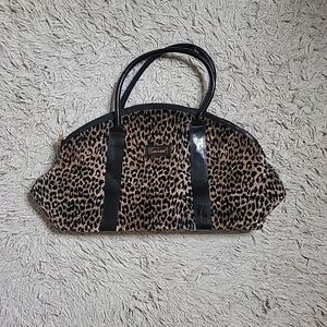 Carlos Falchi Duffle Bag Weekender Half Moon Tote Bag Cheetah Leopard Print ✨️💫